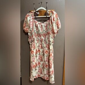 Hayden Pink and Cream Floral Dress